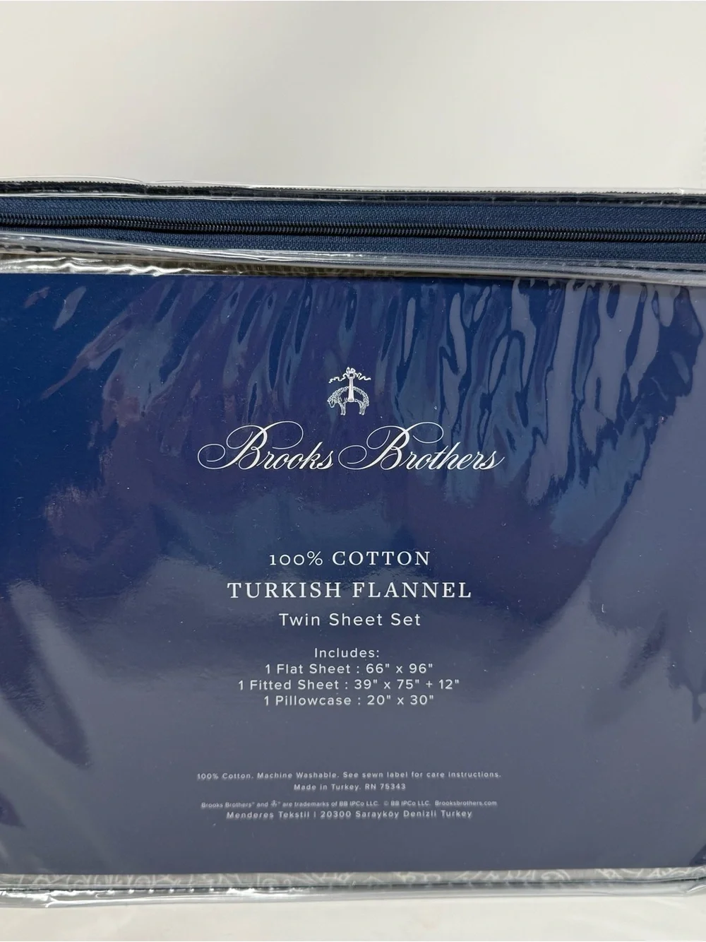 Brooks Brothers Twin Sheet set 100% Turkish Flannel Gray Paisley NWT